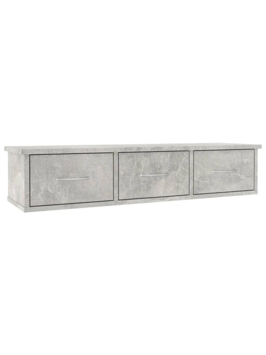 Nástěnná police se zásuvkami šedá 88x26x18,5cm kompozitní dřevo