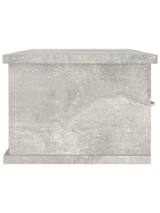 Nástěnná police se zásuvkami šedá 88x26x18,5cm kompozitní dřevo