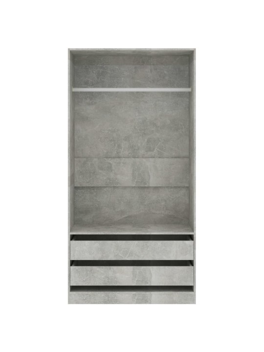 Šatní skříň betonově šedá 100 x 50 x 200 cm dřevotříska