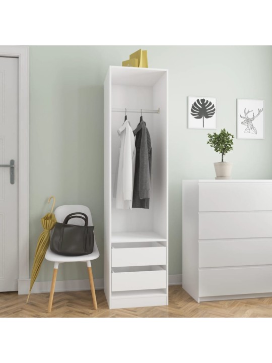 Šatní skříň se zásuvkami bílá 50 x 50 x 200 cm kompozitní dřevo