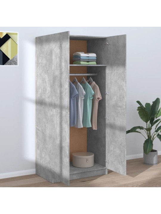 Šatní skříň betonově šedá 80 x 52 x 180 cm kompozitní dřevo