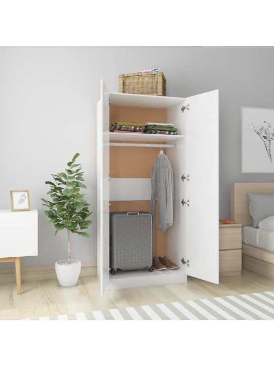 Šatní skříň bílá s vysokým leskem 80x52x180 cm kompozitní dřevo