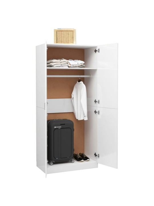 Šatní skříň bílá s vysokým leskem 80x52x180 cm kompozitní dřevo