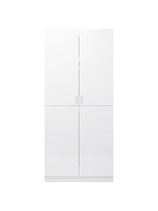 Šatní skříň bílá s vysokým leskem 80x52x180 cm kompozitní dřevo