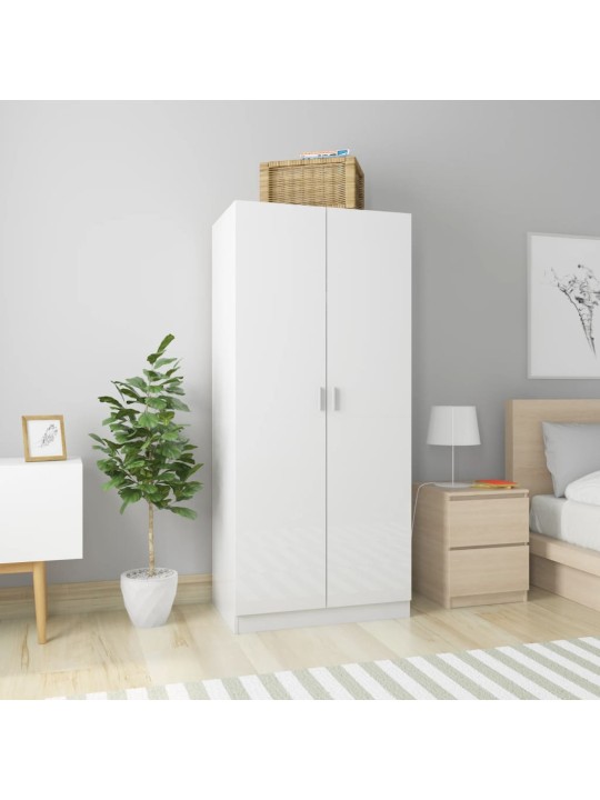 Šatní skříň bílá s vysokým leskem 80x52x180 cm kompozitní dřevo