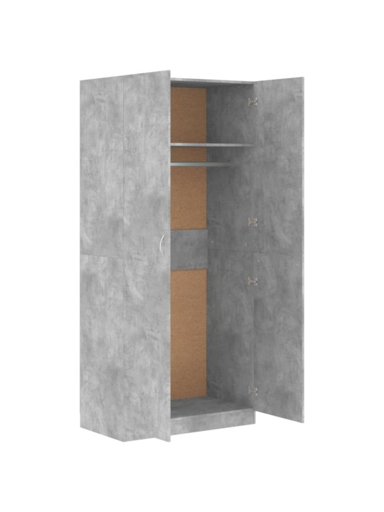 Šatní skříň betonově šedá 90 x 52 x 200 cm kompozitní dřevo