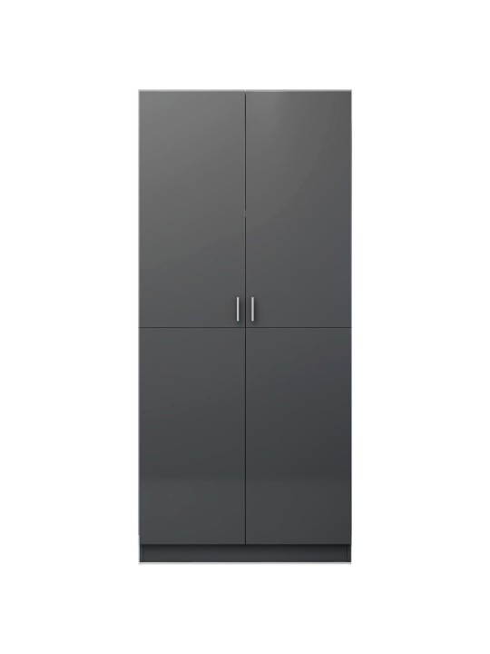 Šatní skříň šedá s vysokým leskem 90 x 52 x 200 cm dřevotříska