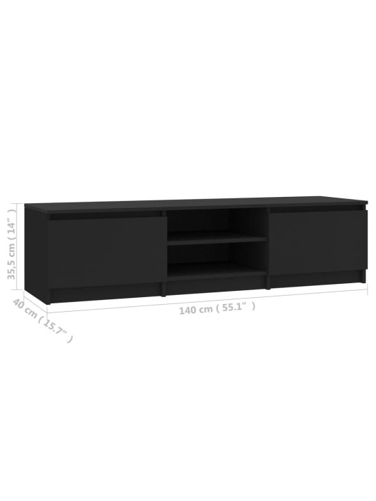 TV stolek černý 140 x 40 x 35,5 cm kompozitní dřevo