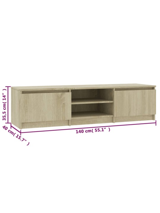 TV stolek dub sonoma 140 x 40 x 35,5 cm kompozitní dřevo