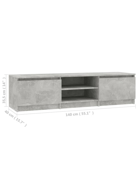 TV stolek betonově šedý 140 x 40 x 35,5 cm kompozitní dřevo