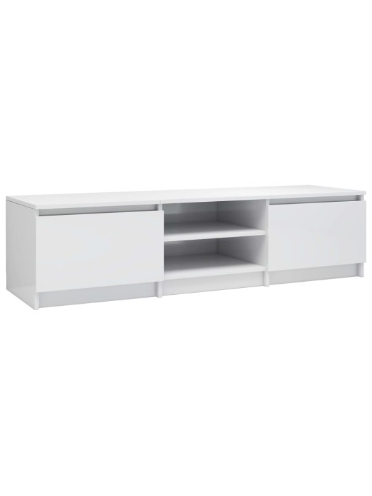 TV stolek bílý s vysokým leskem 140x40x35,5 cm kompozitní dřevo