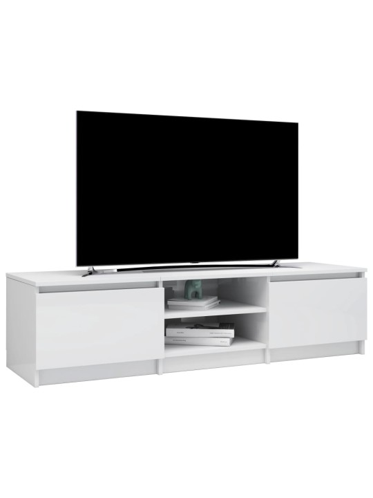TV stolek bílý s vysokým leskem 140x40x35,5 cm kompozitní dřevo