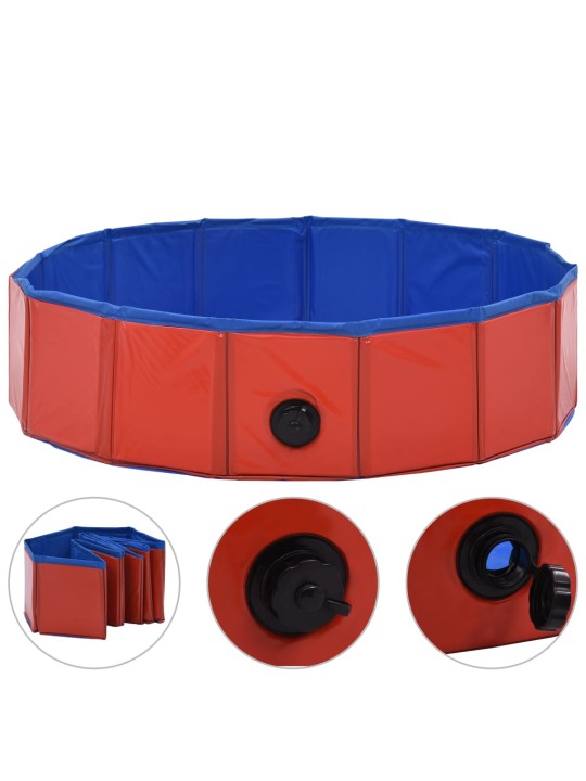 Skládací bazén pro psy červený 80 x 20 cm PVC