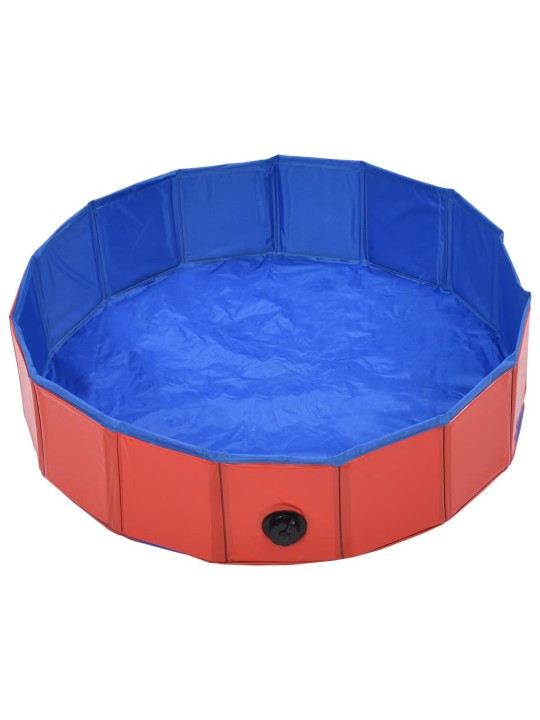 Skládací bazén pro psy červený 80 x 20 cm PVC
