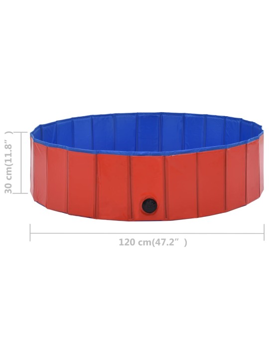 Skládací bazén pro psy červený 120 x 30 cm PVC