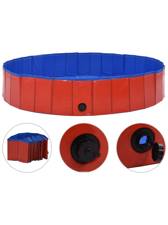 Skládací bazén pro psy červený 160 x 30 cm PVC