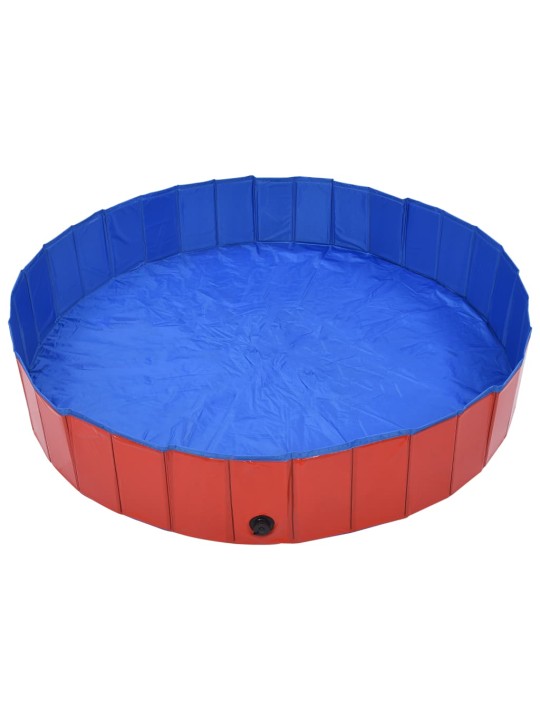 Skládací bazén pro psy červený 160 x 30 cm PVC