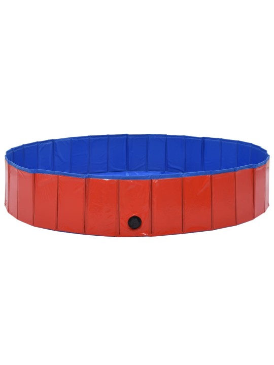 Skládací bazén pro psy červený 160 x 30 cm PVC