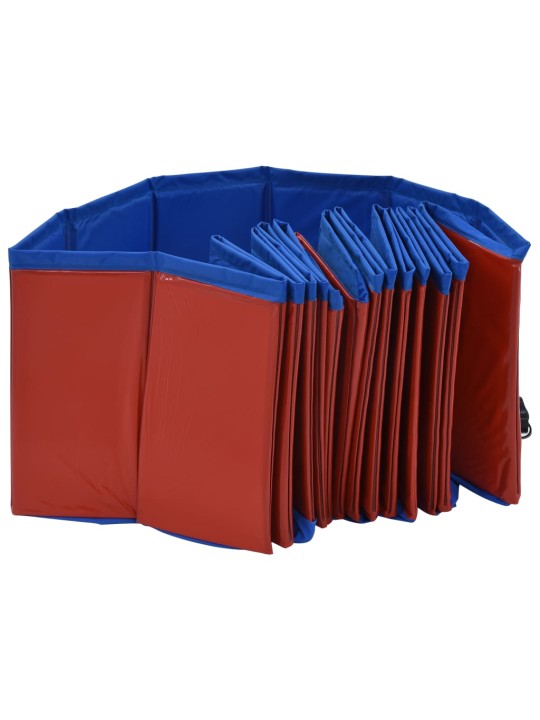 Skládací bazén pro psy červený 160 x 30 cm PVC