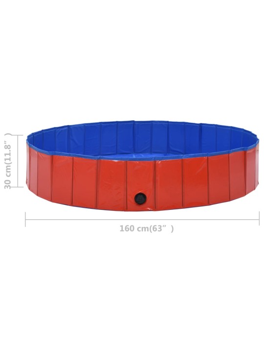 Skládací bazén pro psy červený 160 x 30 cm PVC