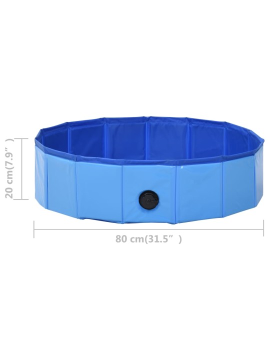 Skládací bazén pro psy modrý 80 x 20 cm PVC