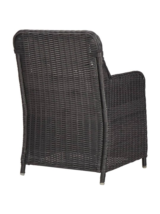 3dílný bistro set s poduškami polyratan černý