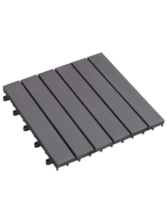 Terasové dlaždice 10 ks šedé 30 x 30 cm masivní akáciové dřevo