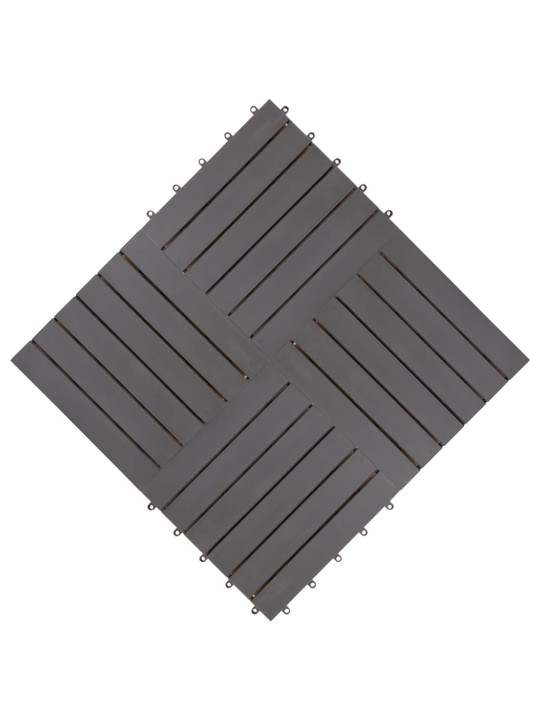 Terasové dlaždice 10 ks šedé 30 x 30 cm masivní akáciové dřevo