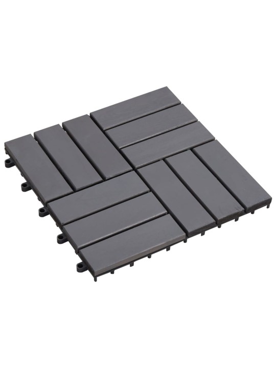 Terasové dlaždice 10 ks šedé 30 x 30 cm masivní akáciové dřevo