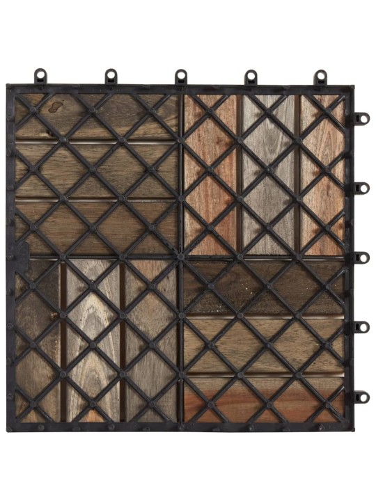 Terasové dlaždice 10 ks šedé 30 x 30 cm masivní akáciové dřevo