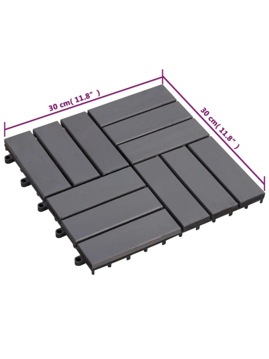 Terasové dlaždice 10 ks šedé 30 x 30 cm masivní akáciové dřevo