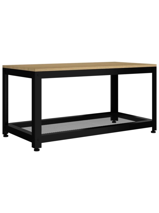 Konferenční stolek světle hnědý a černý 90x45x45cm mdf a železo