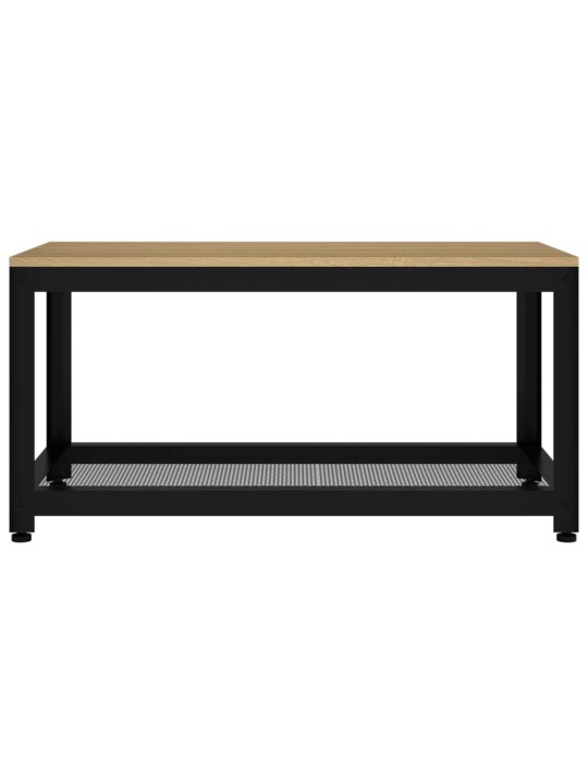 Konferenční stolek světle hnědý a černý 90x45x45cm mdf a železo