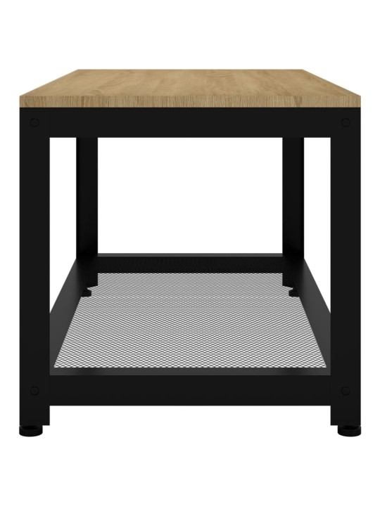 Konferenční stolek světle hnědý a černý 90x45x45cm mdf a železo
