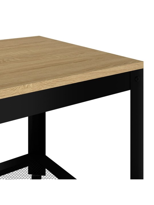 Konferenční stolek světle hnědý a černý 90x45x45cm mdf a železo