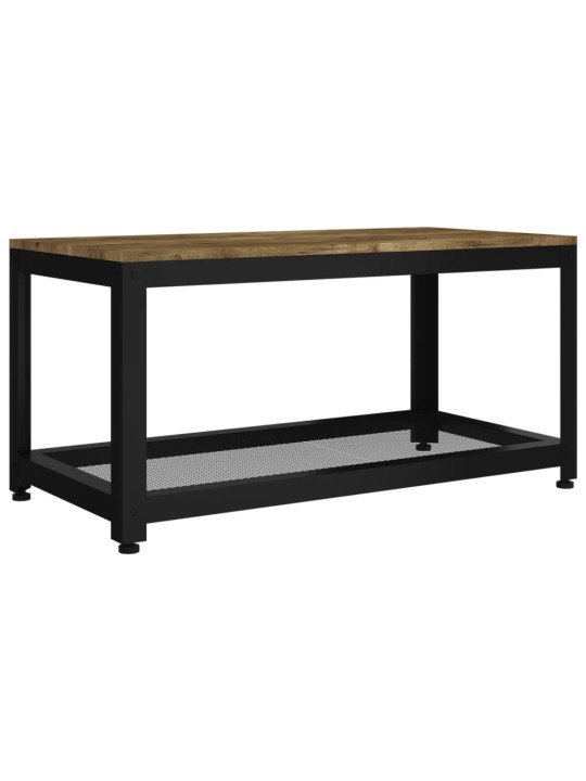 Konferenční stolek tmavě hnědý a černý 90x45x45 cm mdf a železo