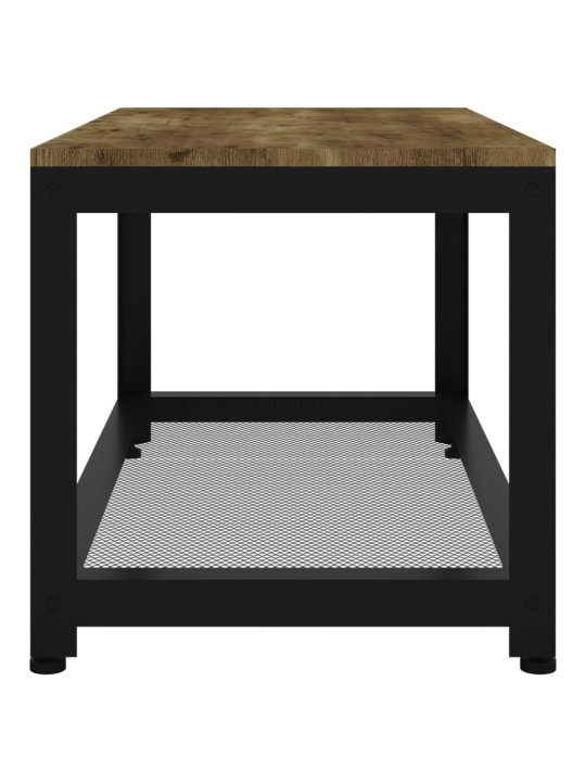 Konferenční stolek tmavě hnědý a černý 90x45x45 cm mdf a železo