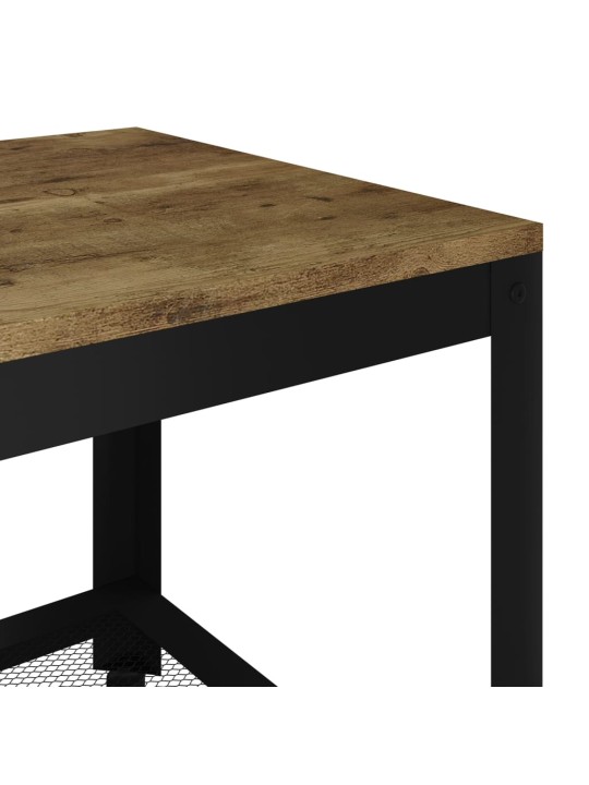 Konferenční stolek tmavě hnědý a černý 90x45x45 cm mdf a železo