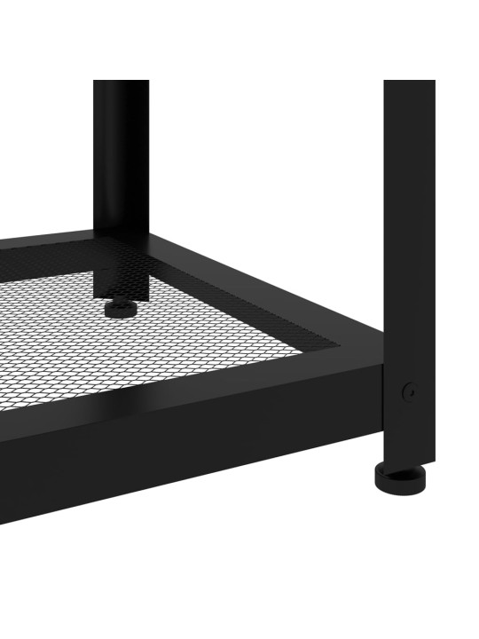 Konferenční stolek tmavě hnědý a černý 90x45x45 cm mdf a železo
