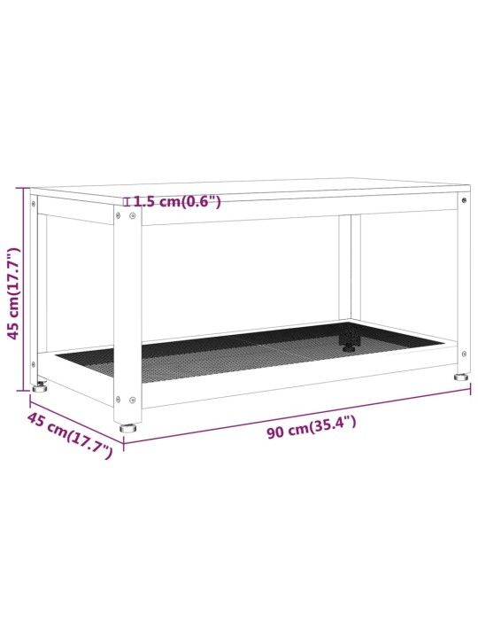 Konferenční stolek tmavě hnědý a černý 90x45x45 cm mdf a železo