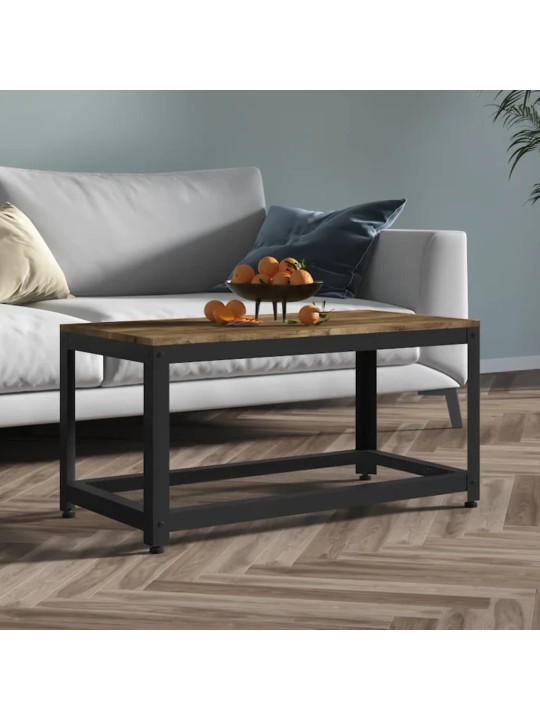 Konferenční stolek tmavě hnědý a černý 90x45x45 cm mdf a železo