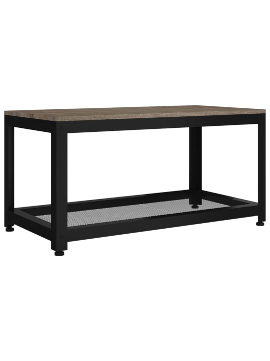 Konferenční stolek šedý a černý 90 x 45 x 45 cm mdf a železo