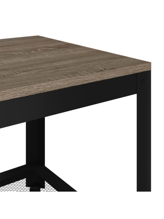 Konferenční stolek šedý a černý 90 x 45 x 45 cm mdf a železo