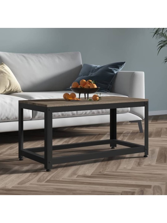 Konferenční stolek šedý a černý 90 x 45 x 45 cm mdf a železo