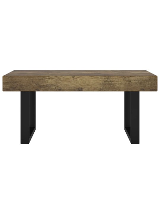 Konferenční stolek tmavě hnědý a černý 90x45x40 cm MDF a železo