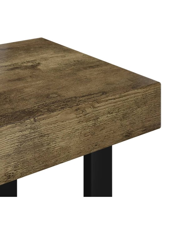 Konferenční stolek tmavě hnědý a černý 90x45x40 cm MDF a železo
