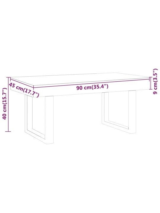 Konferenční stolek tmavě hnědý a černý 90x45x40 cm MDF a železo