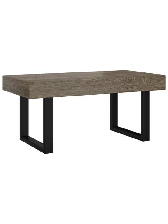 Konferenční stolek šedý a černý 90 x 45 x 40 cm MDF a železo