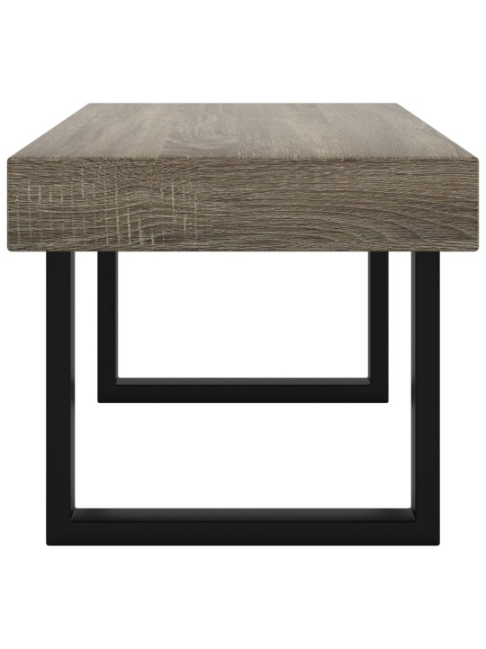 Konferenční stolek šedý a černý 90 x 45 x 40 cm MDF a železo