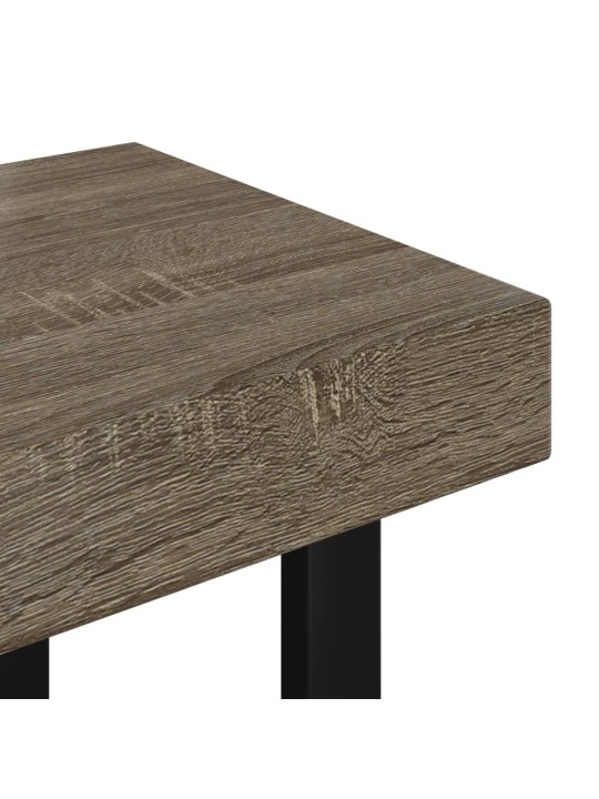 Konferenční stolek šedý a černý 90 x 45 x 40 cm MDF a železo